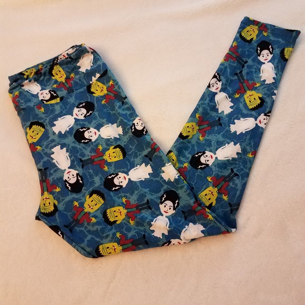 Lularoe TC Leggings Bride of Frankenstein Halloween